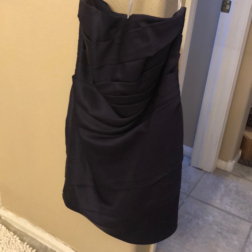 David’s bridal strapless bridesmaid dress - plum